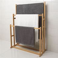 Image result for Free Standing Wooden Towel Rack