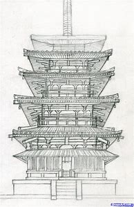 Image result for Traditional Japanese Tower Drawing