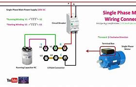 Image result for Single Phase Capacitor Start Motor Wiring