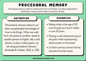 Image result for Procedural Memory Example
