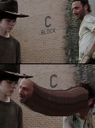 Image result for Carl Walking Dead Rick Crying Meme
