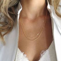 Image result for Layered Paperclip Gold Necklace