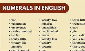 Image result for English Numerals
