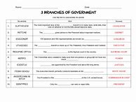 Image result for Branches of Government Worksheet