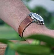 Image result for Wide Black Leather Watch Band
