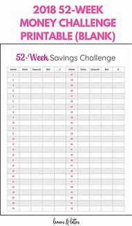 Image result for 52 Week Savings Sheet