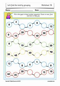 Image result for Free Worksheet Counting Sets 2s 5S 10s