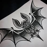 Image result for Hanging Bat Tattoo Drawing