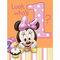 Image result for Minnie Mouse 1st Birthday Card