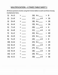 Image result for 3rd Grade Math Worksheets Multiplication Table