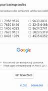 Image result for Backup Codes Google