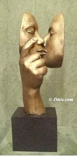 Image result for Kissing Couple Gold Statue