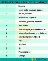Image result for Common Symbols in Note Taking