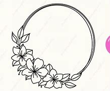 Image result for Simple Floral Circle Frame SVG