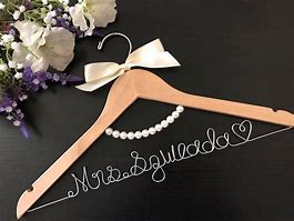 Image result for Bride Hanger with Pearls and Vinyl