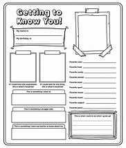 Image result for Student Get to Know You Worksheet