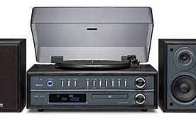 Image result for Stereo System with Turntable and Bluetooth Speakers