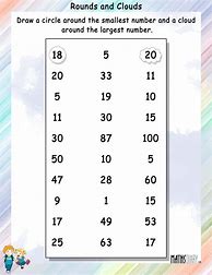 Image result for Colour the Smallest Number Worksheet
