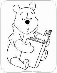 Image result for Winnie the Pooh Reading Clip Art Black and White