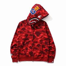Image result for Split Camo Red and Blue BAPE Hoodie