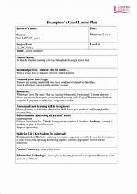 Image result for Lesson Plan Exemplar