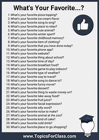 Image result for Favorite Questions List