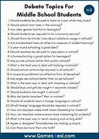 Image result for Debate Topics for Middle School Students