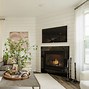Image result for Corner Fireplace Living Room Setup