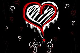 Image result for Black Emo Heart Drawings