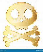 Image result for Pixel Art Gold Skull
