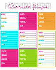 Image result for Password Organizer Cards Printable