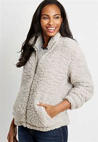 Image result for Sherpa Zip Up Jacket Plus Size