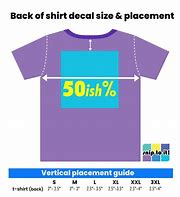Image result for Decal Size for XL Shirt Back