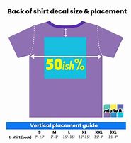 Image result for Decal Sizes On Shirts