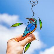 Image result for Stained Glass Kingfisher Suncatchers