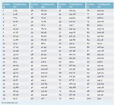 Image result for 40 Cm Inches Conversion Chart