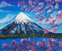 Image result for Mount Fuji Painting for Begeners