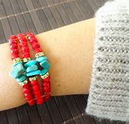 Image result for Red Turquoise Beaded Bracelet
