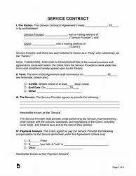 Image result for Blank Service Contract Template