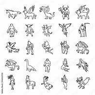 Image result for Mythical Creatures Outline