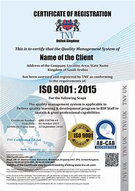 Image result for ISO 9001 Certificate Example