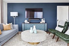 Image result for Living Room with Blue Accent Wall
