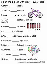 Image result for Has Have Had Worksheet