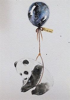 Panda auf einem Ballon | Panda art, Art, Art inspiration