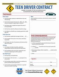 Image result for Driving Contract Template