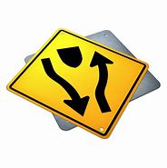 Image result for Divided Highway Ahead Sign