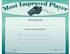 Image result for Most Improved Player Template