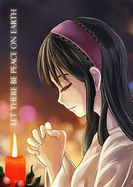 Image result for Girl Praying Anime at a Shrine