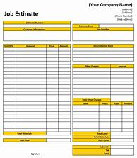 Image result for Free Printable Job Estimate Form Template