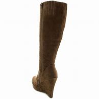 Image result for Brown Suede Boots Wedge Heel